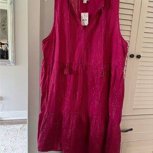 J. Crew Fuchsia Sleeveless Sundress. New with tags. Size XL. Great for the beach